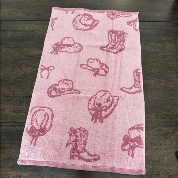 Wrangler Pink Cowboy Like Me Western Cowgirl Bathroom Bath Hand Towels Set